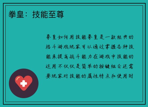 拳皇：技能至尊